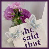 Pinza para el pelo con mariposa bordada vintage